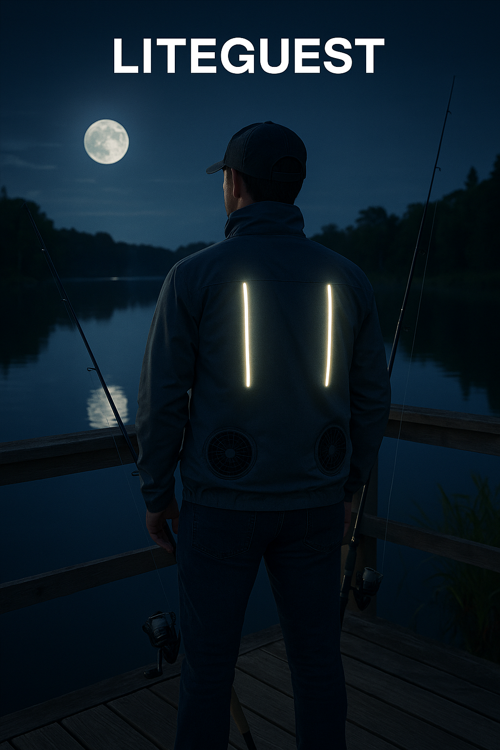 LED Fan Jacket for Night Fishing Stay Cool & Visible | LITEGUEST