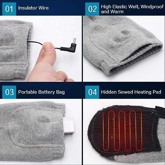 LITEGUEST Heated Leg Warmers – USB Electric Socks for Winter Outdoors