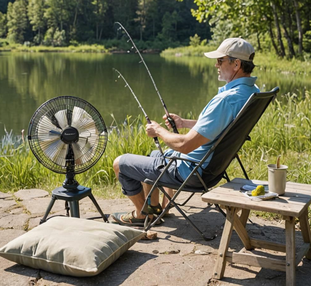 LITEGUEST™ Fan-Cooled Outdoor Seat Cushion – Portable Air Circulation Pad for Fishing & Camping