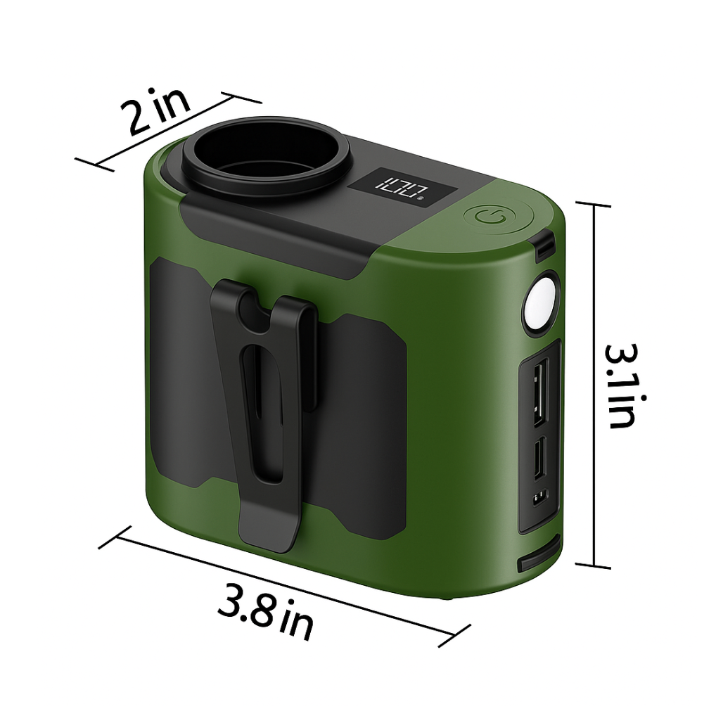 LITEGUEST™ Multifunctional Outdoor Waist Fan – LED Light, IPX5 Water-Resistant, USB-C Rechargeable