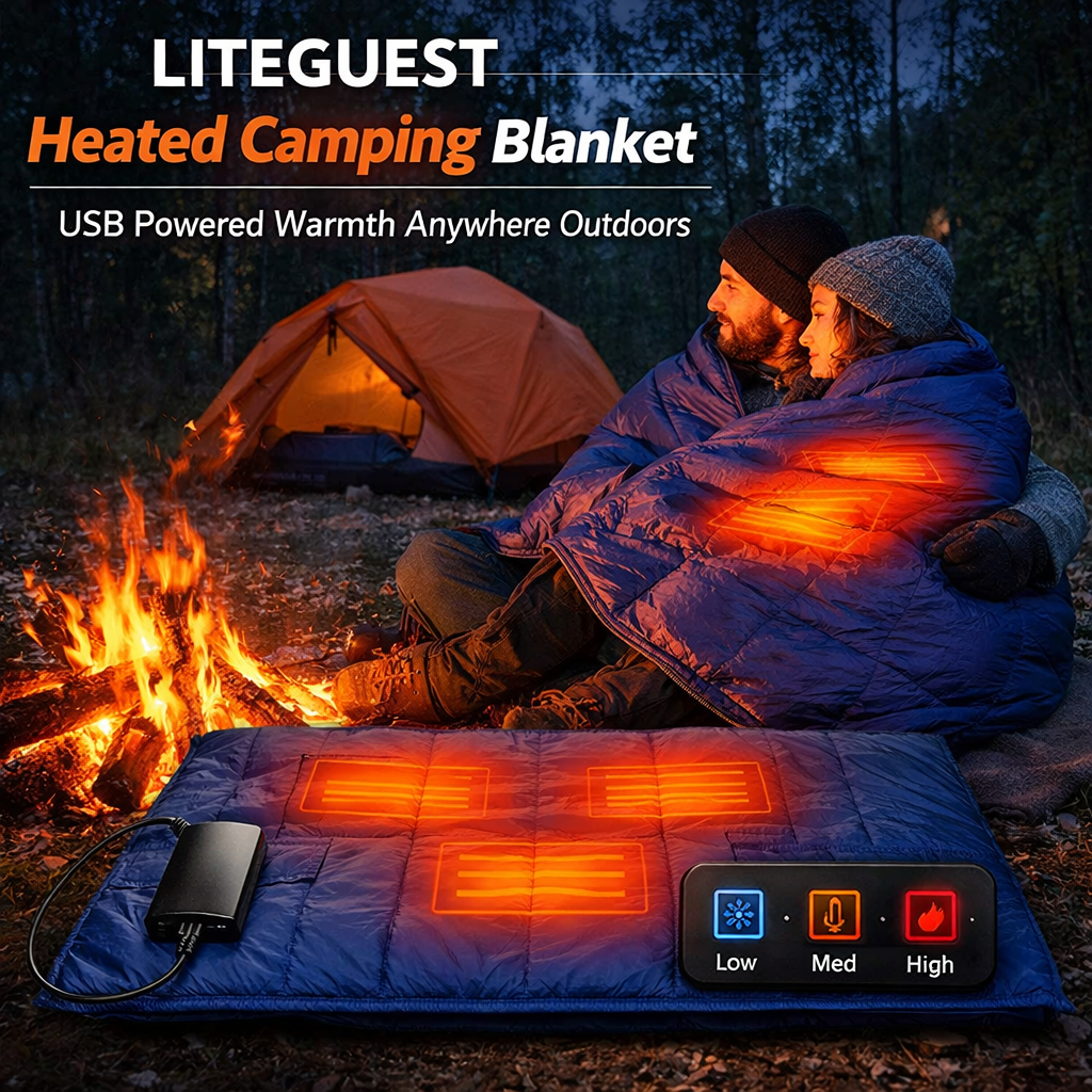 LITEGUEST Portable USB Heated Blanket – Warmth Anywhere Outdoors