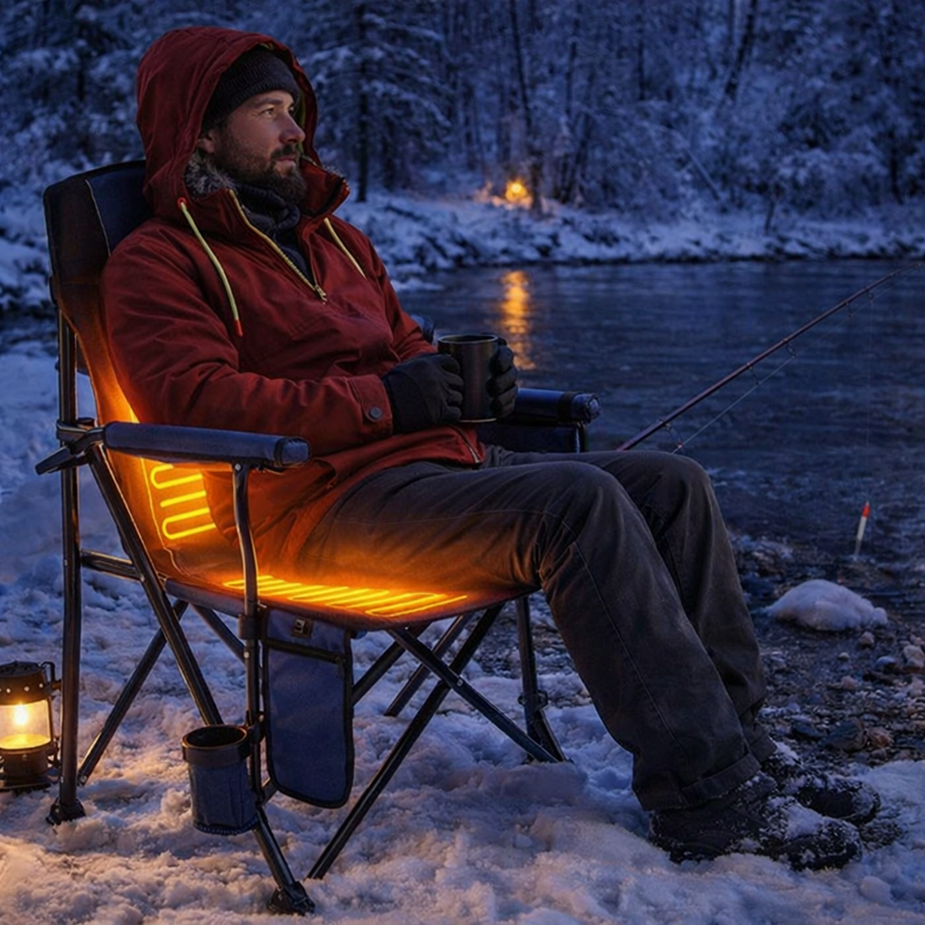 LITEGUEST Heated Folding Chair – Portable Warmth for Outdoor Seating