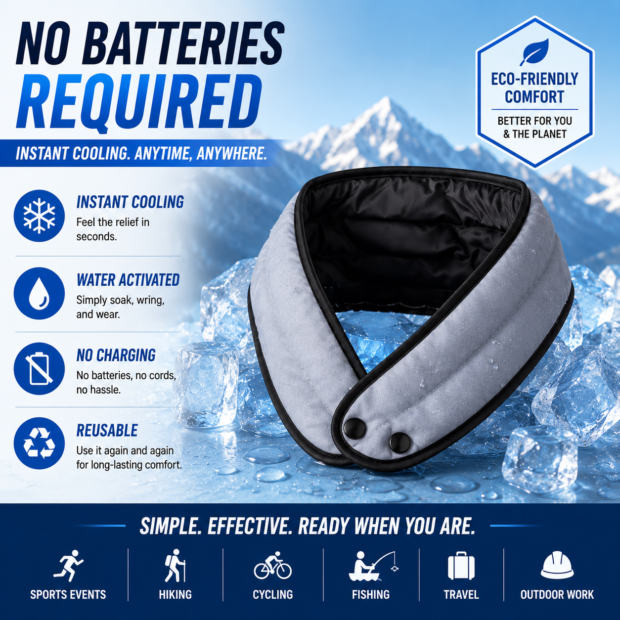 LITEGUEST Cooling Ice Neck Wrap | Instant Cooling Relief