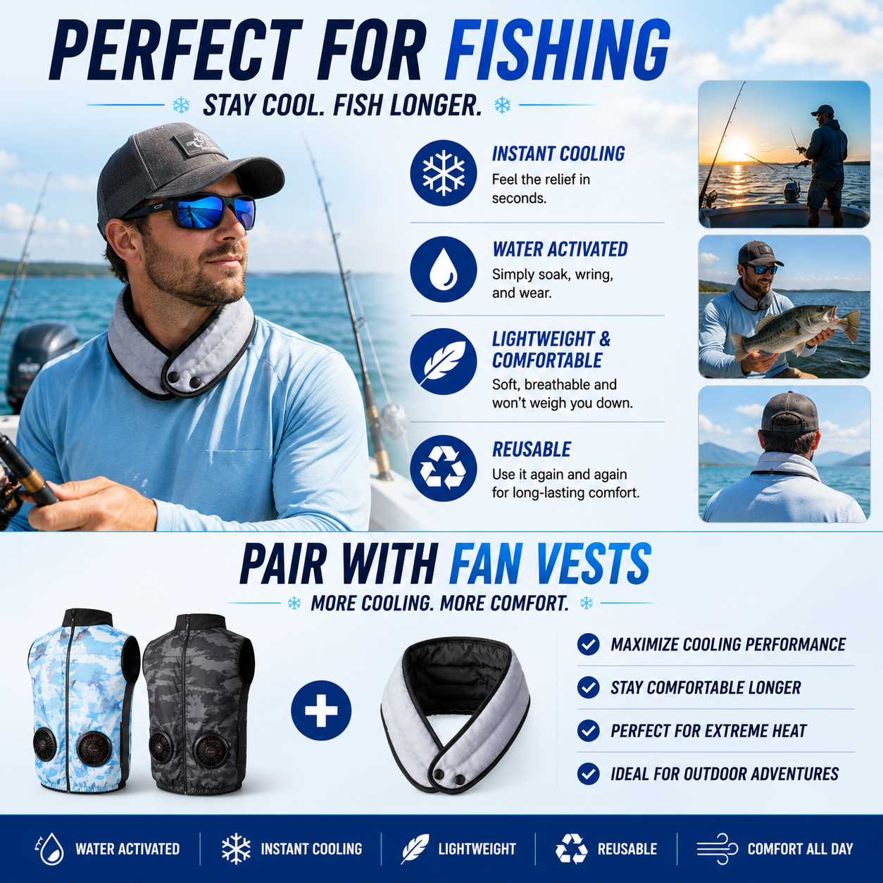 LITEGUEST Cooling Ice Neck Wrap | Instant Cooling Relief