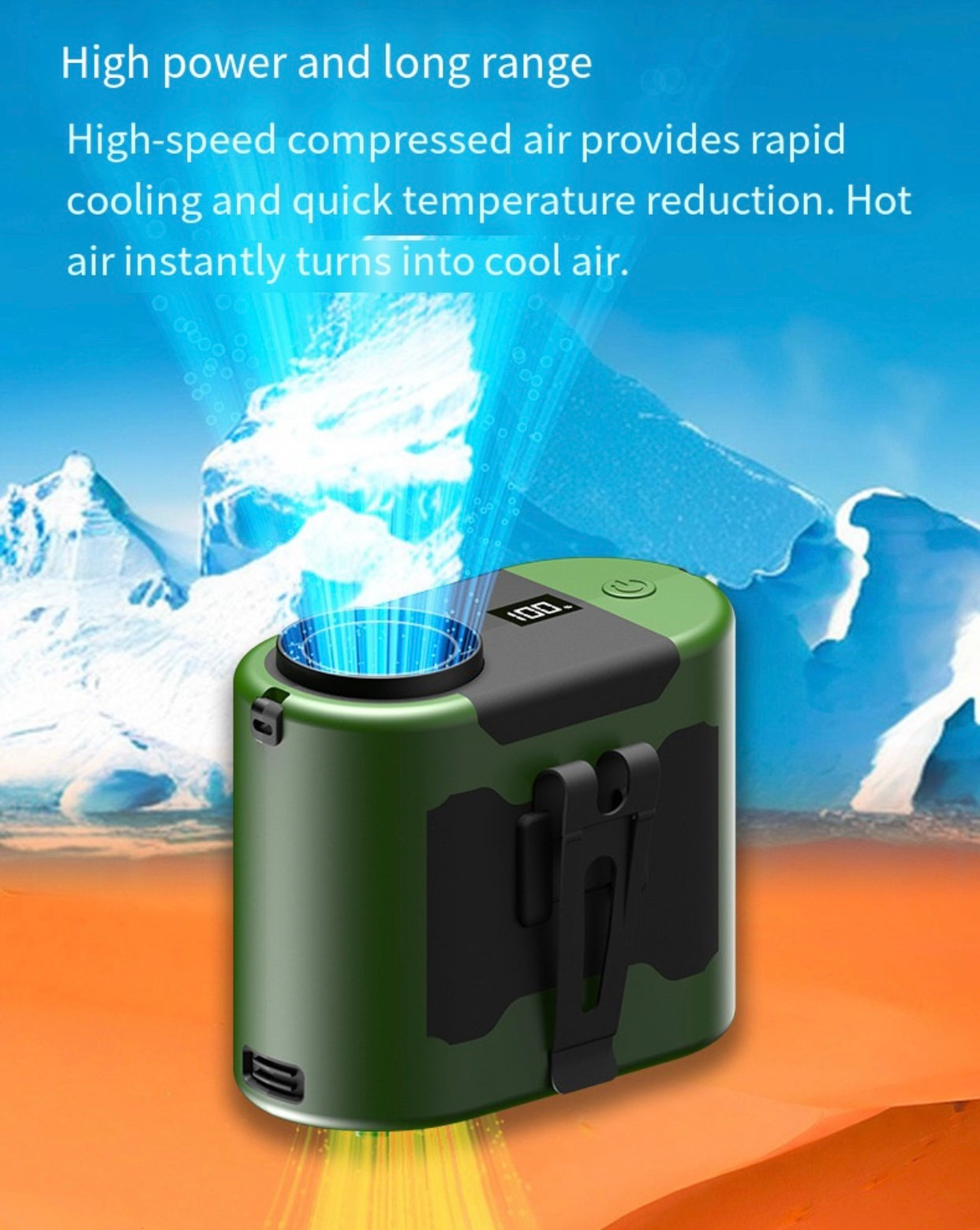 LITEGUEST™ Multifunctional Outdoor Waist Fan – LED Light, IPX5 Water-Resistant, USB-C Rechargeable
