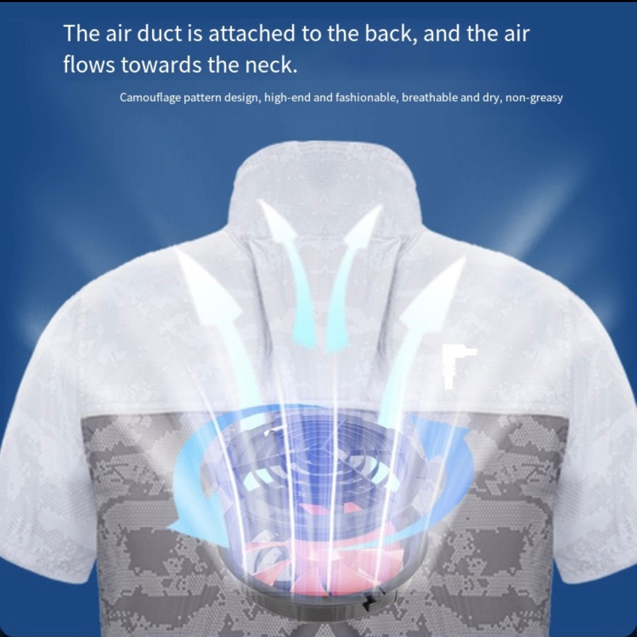 Cooling Fan Jacket with LED Light – Portable Air Conditioned Shirt for Summer Night Fishing, Hiking, and Camping
