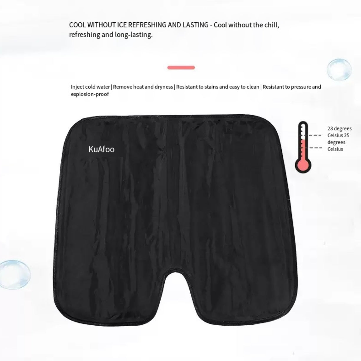 Water Cooling Gel Seat Cushion Portable U-Shaped Pad | LITEGUEST