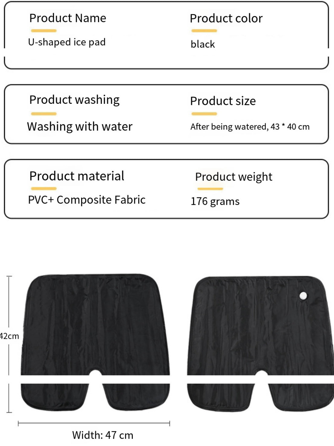 Water Cooling Gel Seat Cushion Portable U-Shaped Pad | LITEGUEST