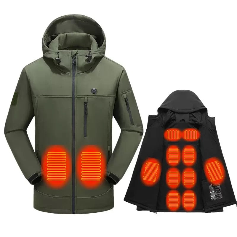 10-Zone Softshell Heated Jacket Waterproof Winter Coat|LITEGUEST™