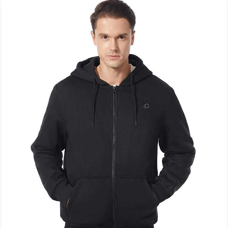 LITEGUEST 5-Zone USB Heated Hoodie Heated Zip-up Hooded Sweatshirt