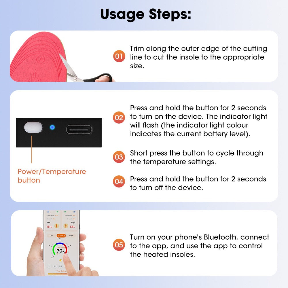 LITEGUEST App-Controlled Heated Insoles – Smart Winter Foot Warmers