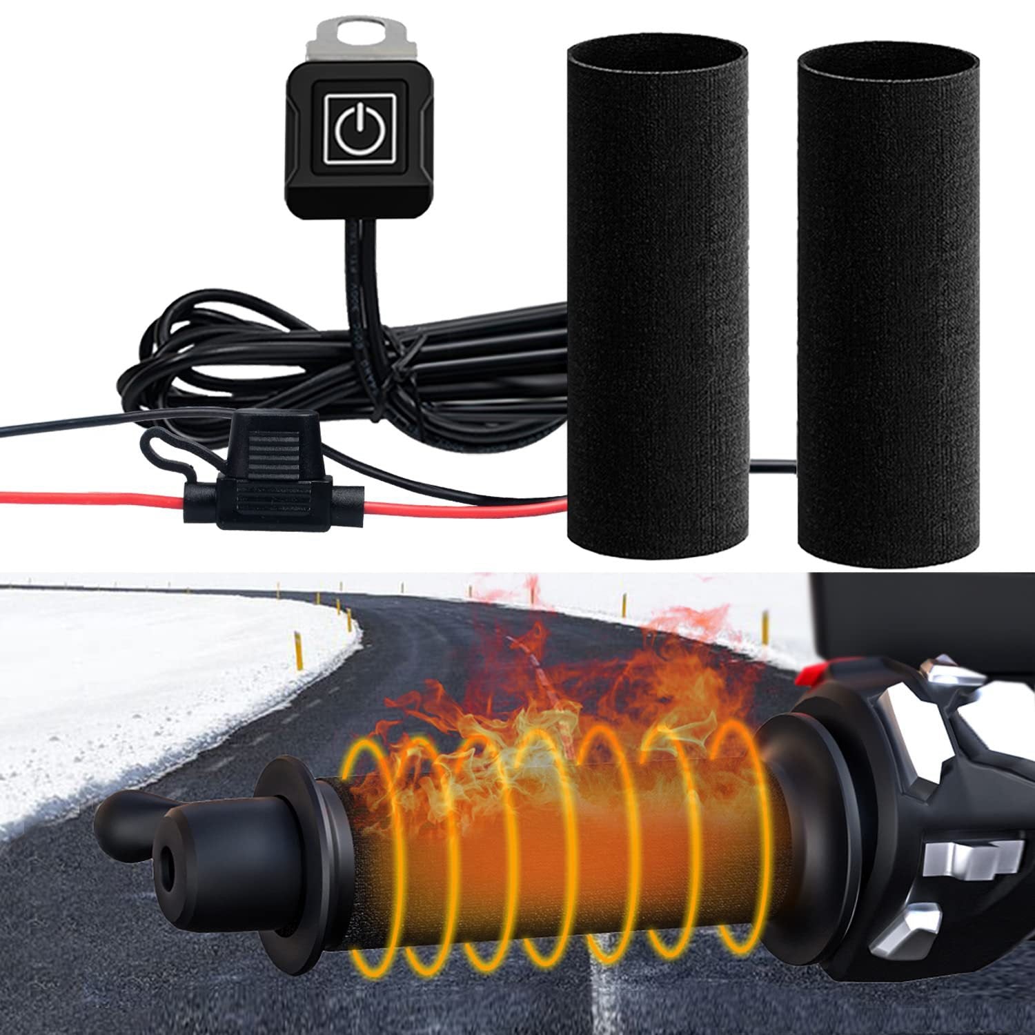 LITEGUEST USB Heated Handlebar Mitts for Winter Motorcycle Riding