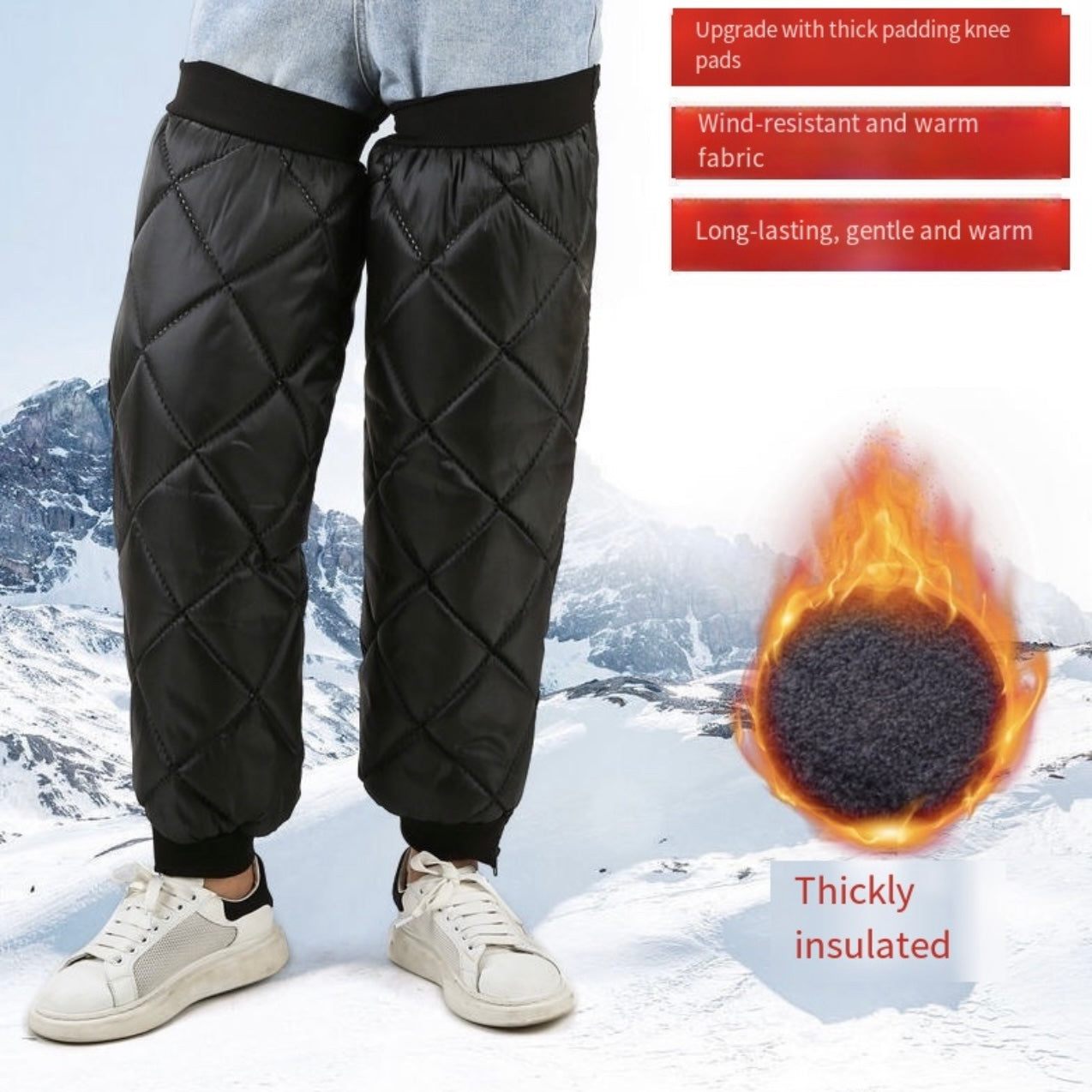 LITEGUEST Winter Motorcycle Windproof Knee Guards Cold Protection