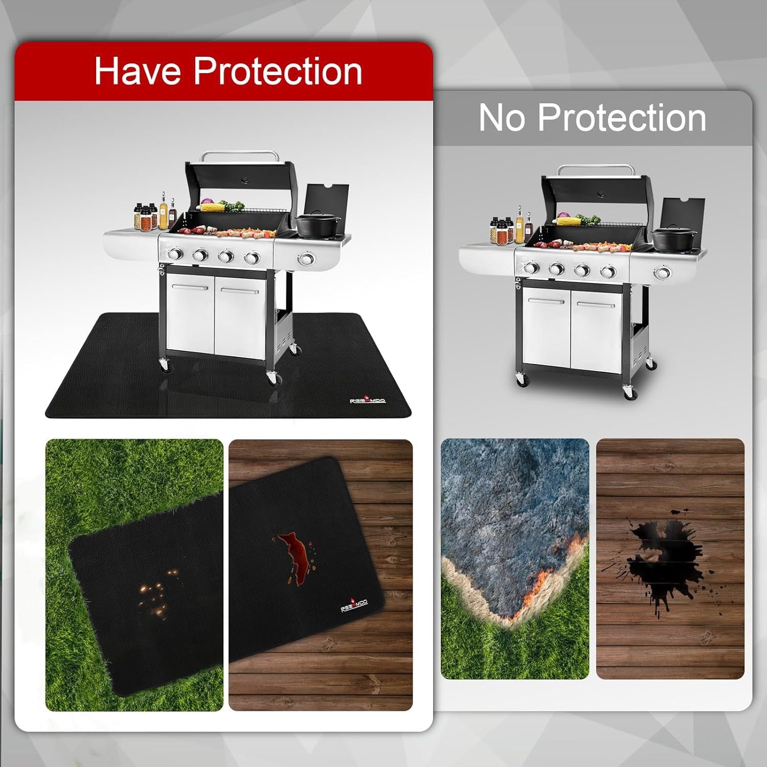 LITEGUEST Fireproof Grill Mat – Heat Resistant Outdoor Floor Pad