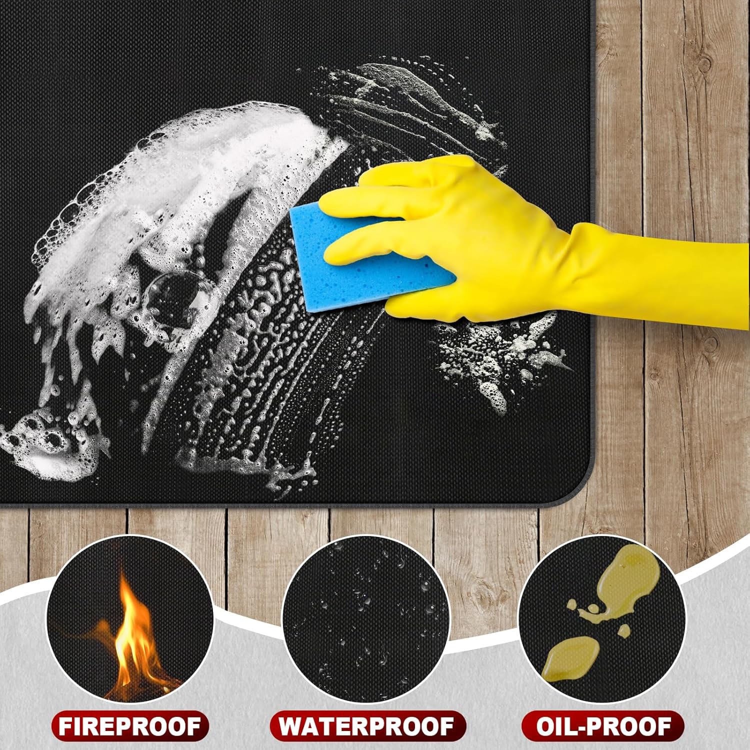 LITEGUEST Fireproof Grill Mat – Heat Resistant Outdoor Floor Pad