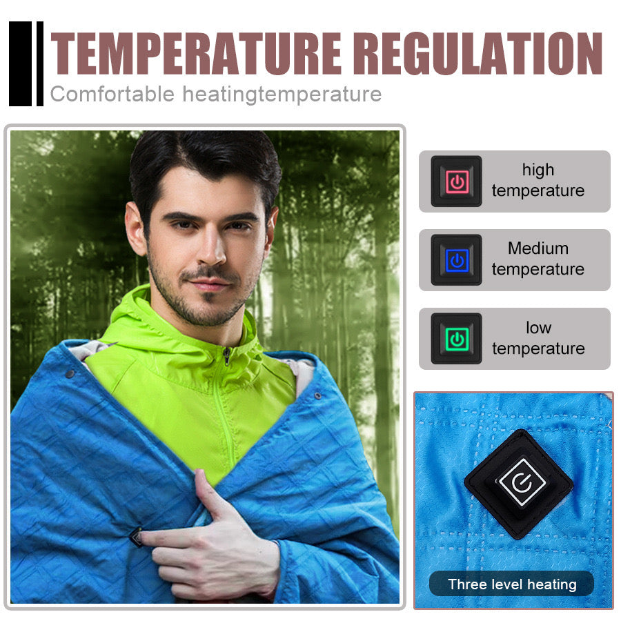 LITEGUEST™ Heated Camping Blanket – Polar Fleece, Waterproof & USB-Powered
