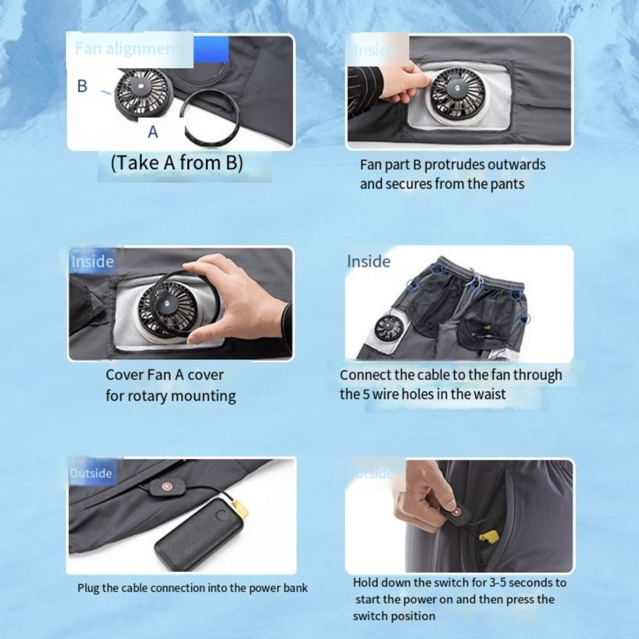 LITEGUEST Smart Air-Conditioned Fan Cooling Pants – USB Dual Fans