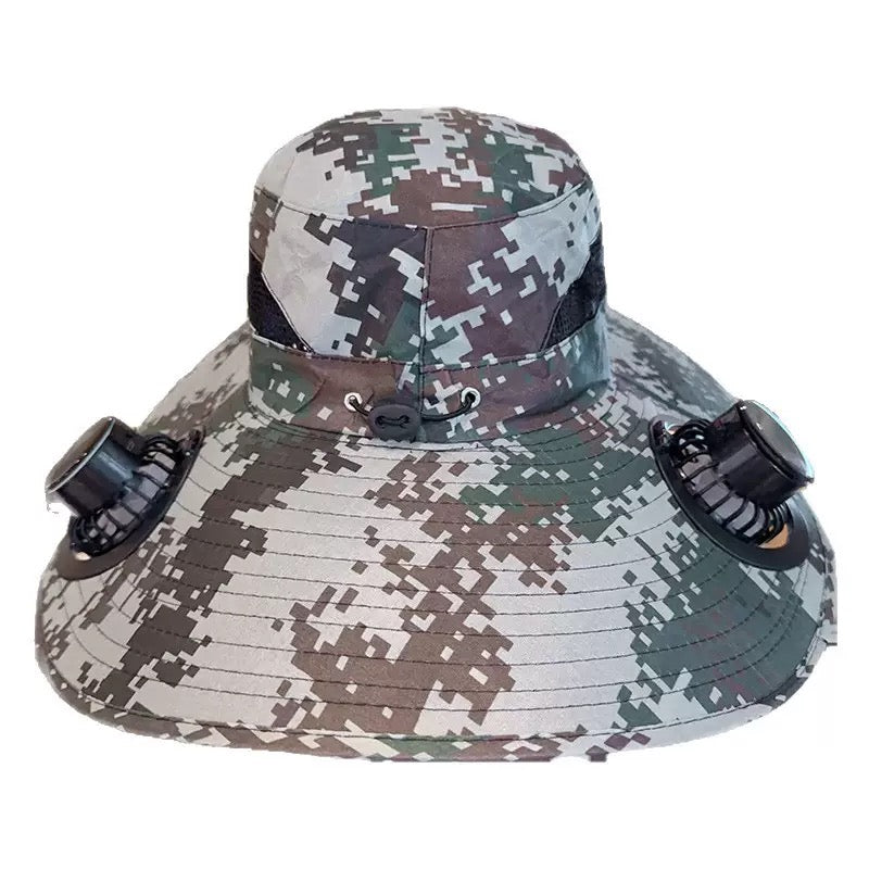 LITEGUEST™ Solar-Powered Fan Hat – Dual-Fan Wide-Brim UV Protection for Outdoor Cooling