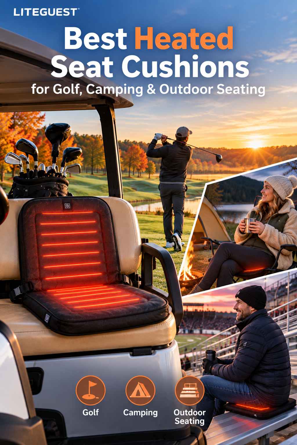 Heated Seat Cushions for Golf, Camping & Outdoor Seating | LITEGUEST