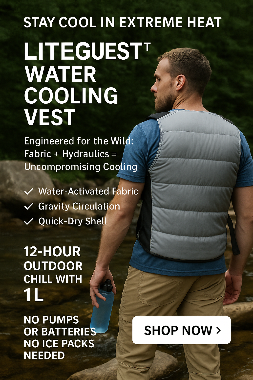 LITEGUEST Water Cooling Vest | Stay Cool 12 Hours For Outdoor Summer