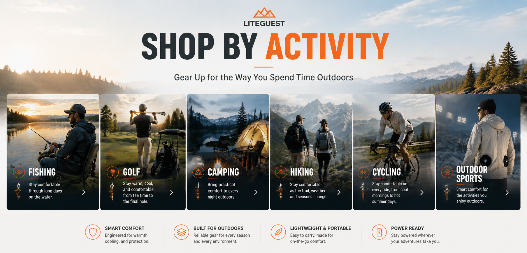 Shop by Activity | Outdoor Gear for Fishing, Golf & More | LITEGUEST