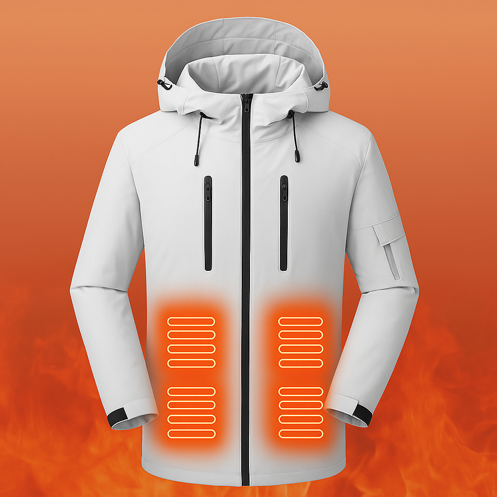 Heated Fishing Waterproof Jacket 5-Zone Warmth Windproof Jacket for Cold Weather Outdoor Activities
