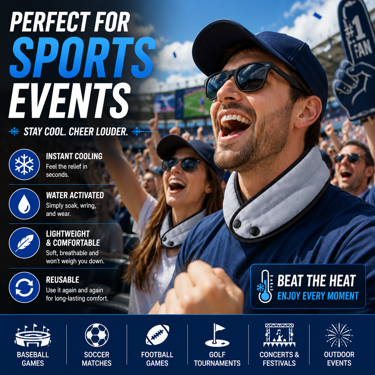 LITEGUEST Cooling Ice Neck Wrap | Instant Cooling Relief
