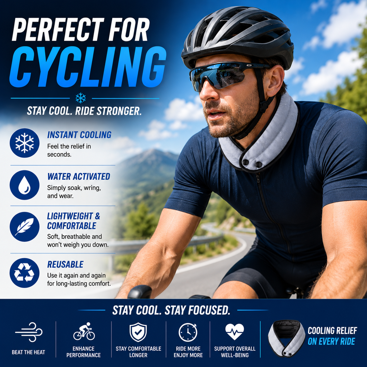 LITEGUEST Cooling Ice Neck Wrap | Instant Cooling Relief