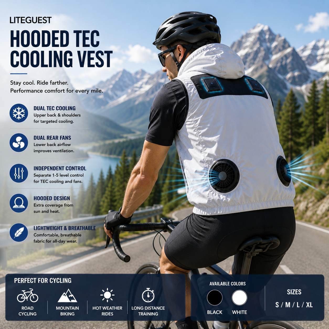 LITEGUEST Hooded TEC Cooling Vest – Dual Semiconductor Cooling