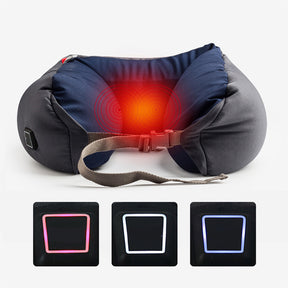 Foldable U-Shaped Neck Pillow with USB Heating Soft Travel Pillow with 3-Level Temperature Control