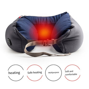 Foldable U-Shaped Neck Pillow with USB Heating Soft Travel Pillow with 3-Level Temperature Control