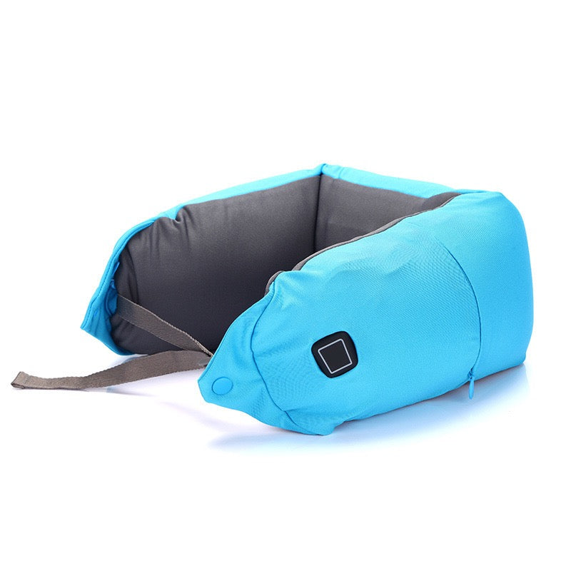 Foldable U-Shaped Neck Pillow with USB Heating Soft Travel Pillow with 3-Level Temperature Control