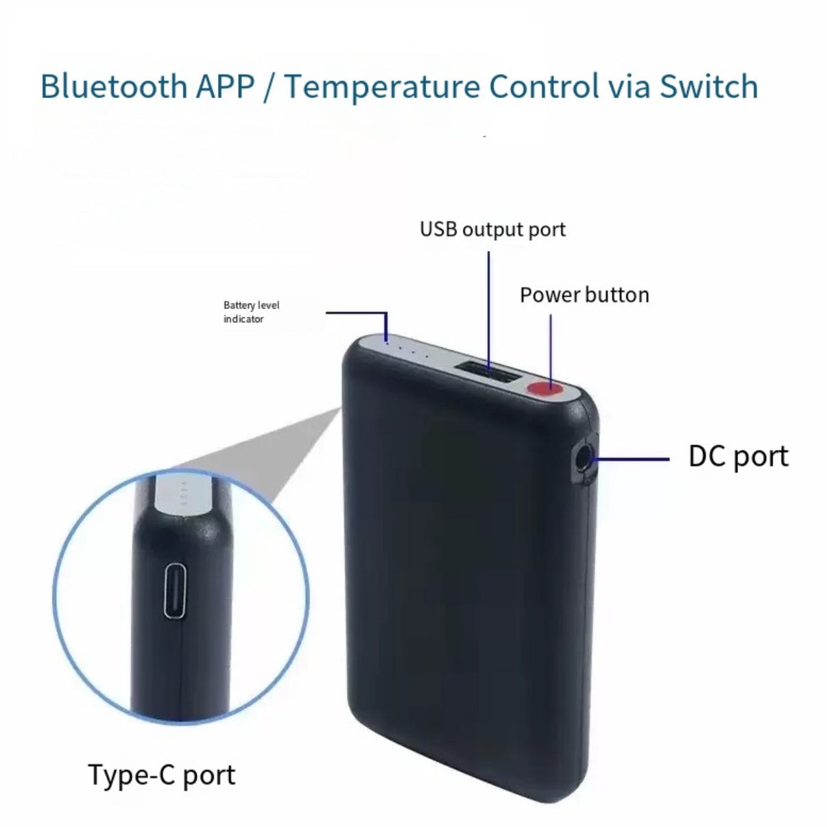 LITEGUEST Mini 5000mAh Power Bank Set with 3 Heat Levels & App Control