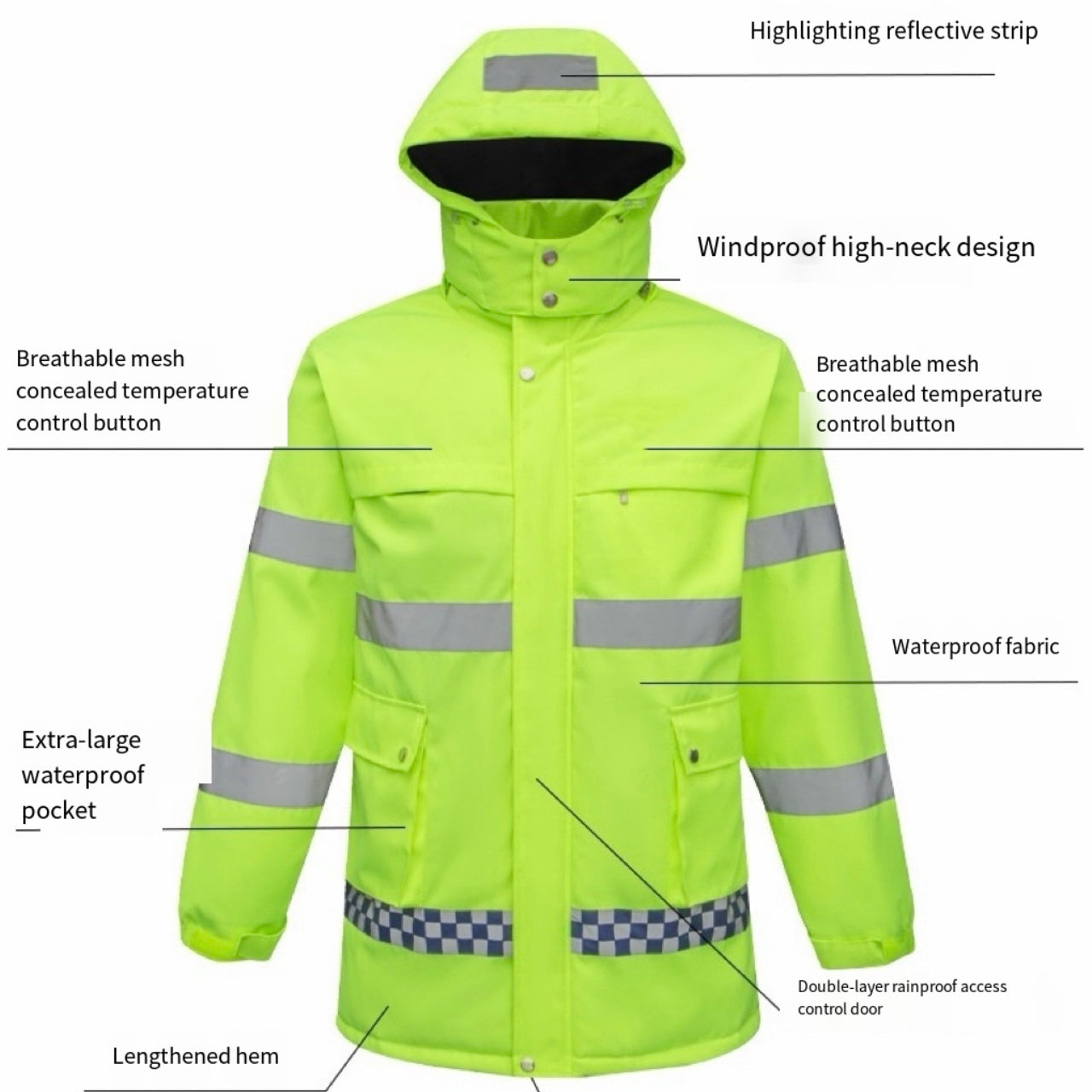 LITEGUEST USB Heated Reflective Waterproof Work Jacket For Winter