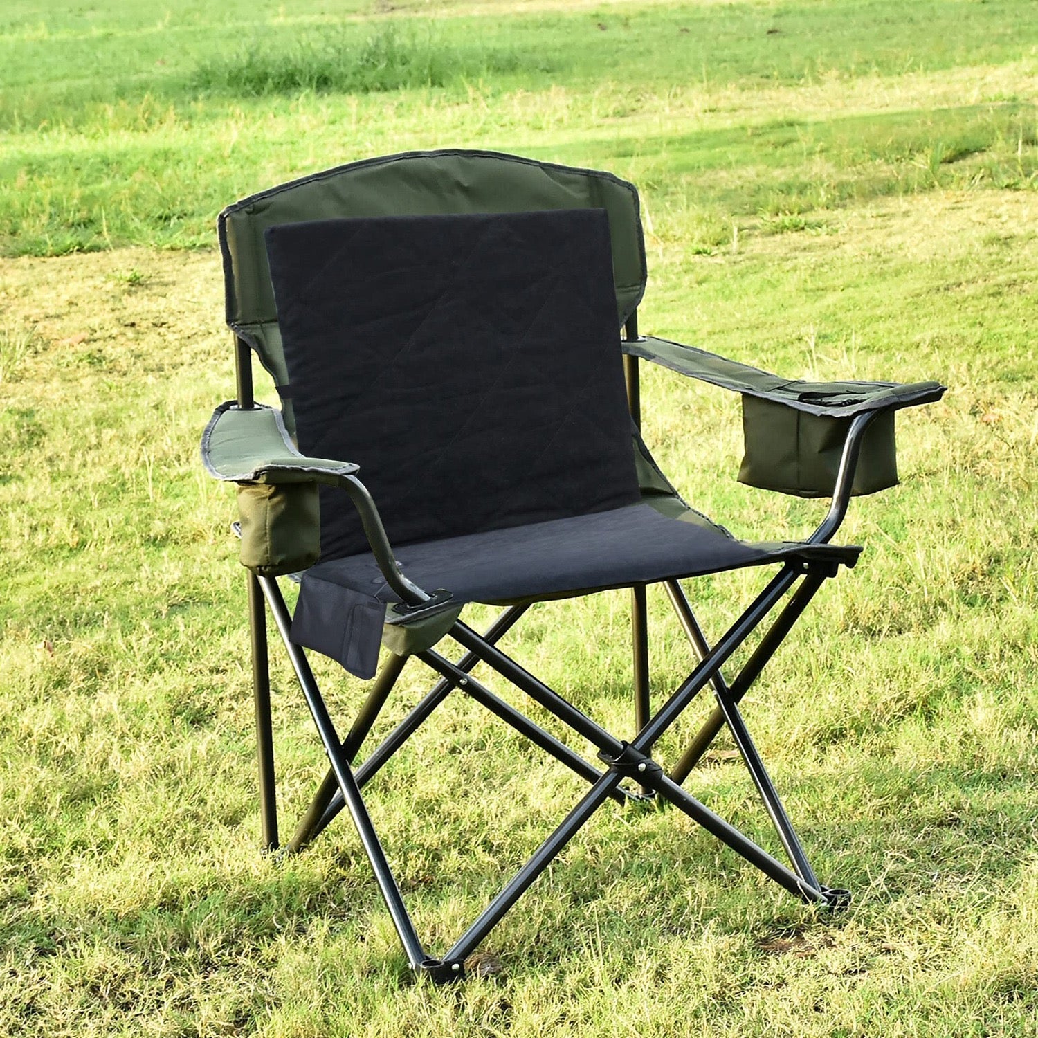 LITEGUEST Heated Outdoor Seat Cushion with Backrest – Warm for Camping