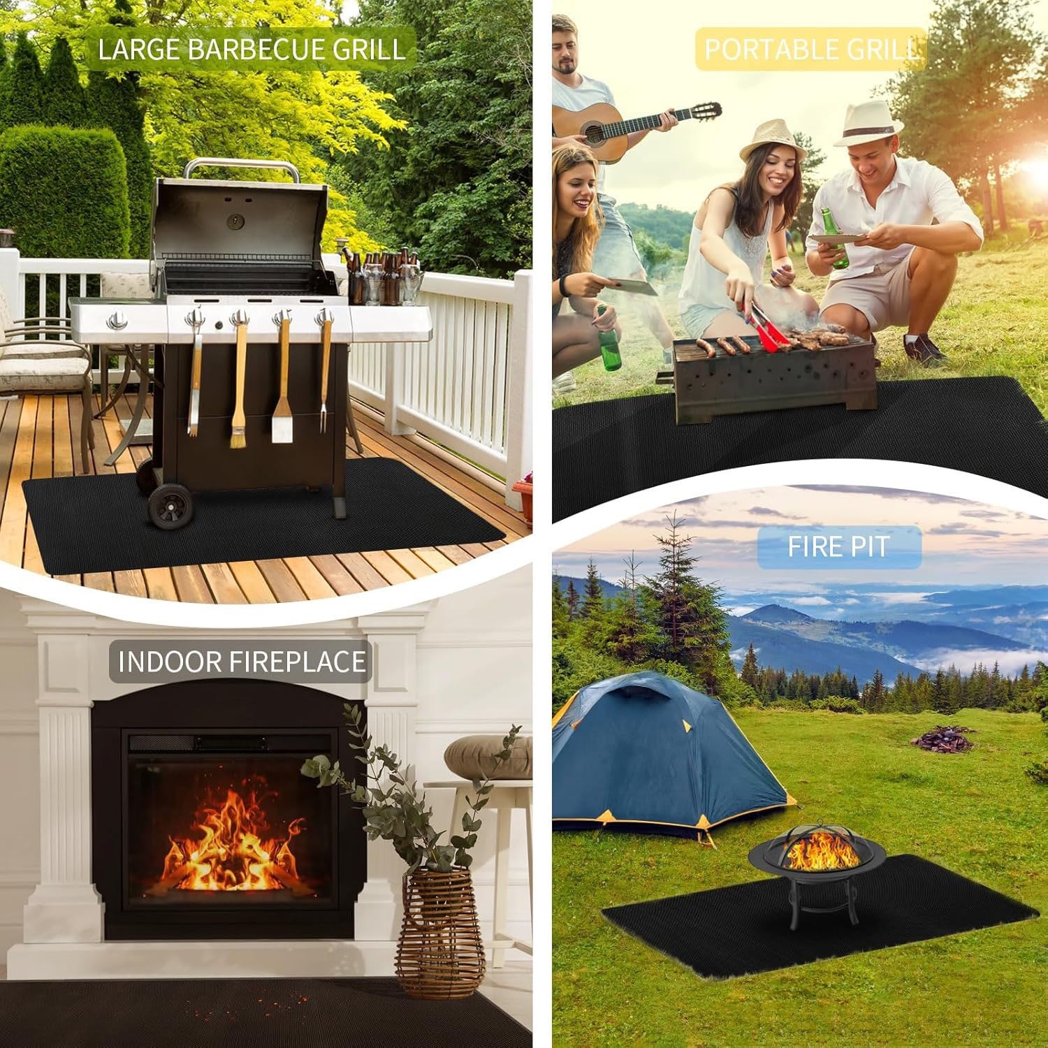 LITEGUEST Fireproof Grill Mat – Heat Resistant Outdoor Floor Pad