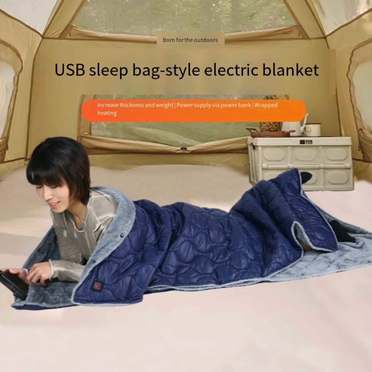 LITEGUEST USB Heated Portable Blanket Outdoor Camping & Travel Warmth