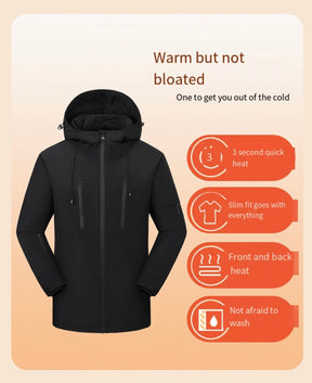 Heated Jacket Outdoor Hiking Cycling Apparel 5 Heat Zones Heated Coat With Portable Charger