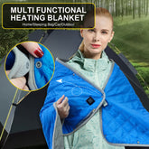 Polar Fleece Heated Camping Blanket With Portable Charger - Waterproof, Thickened, Heated Shawl