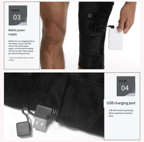 USB-Powered Heated Knee and Elbow Brace: Three-Level Temperature Control for Outdoor Cold Protection and Sports