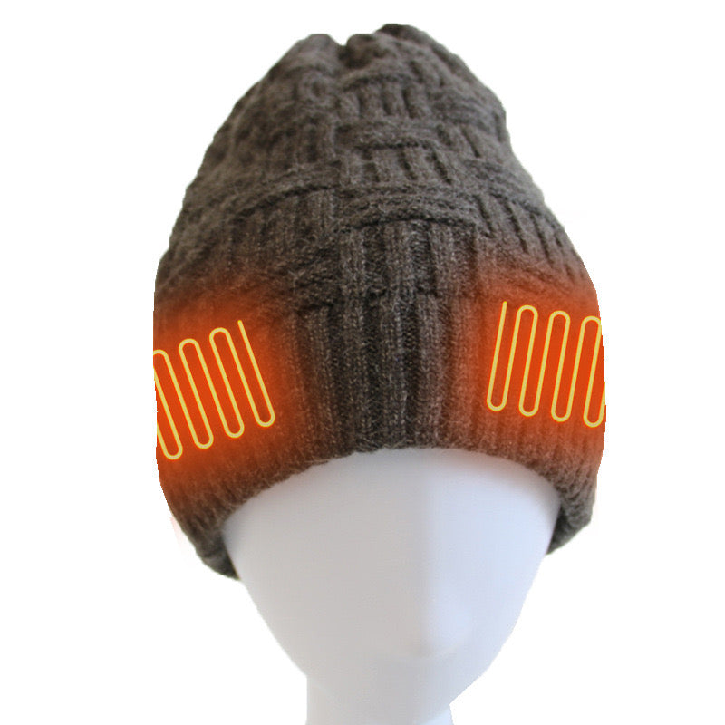 Outdoor Cycling Cold Weather Heated Knit Thermal Hat for Winter Activities