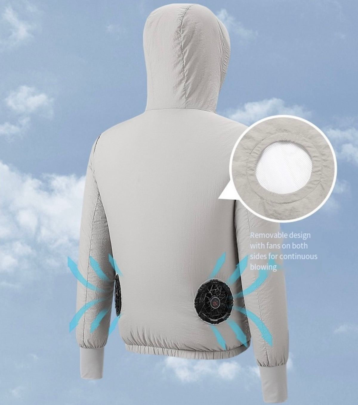 Sun-Protective Cooling Fan Jacket with Smart Temperature Control for Outdoor Comfort