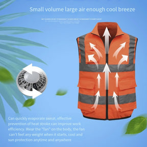 Reflective Cooling Fan Vest Summer Outdoor Workwear Cooling Vest for Outdoor Working