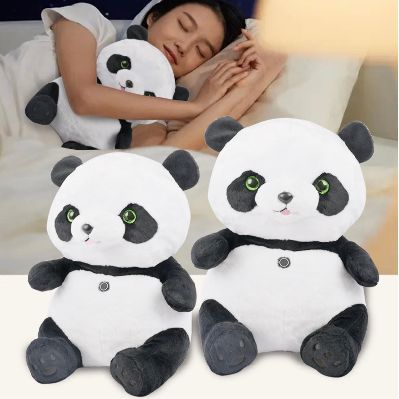 Heated Panda Plush Pillow Winter Warming Cushion for Home