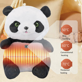 Heated Panda Plush Pillow Winter Warming Cushion for Home