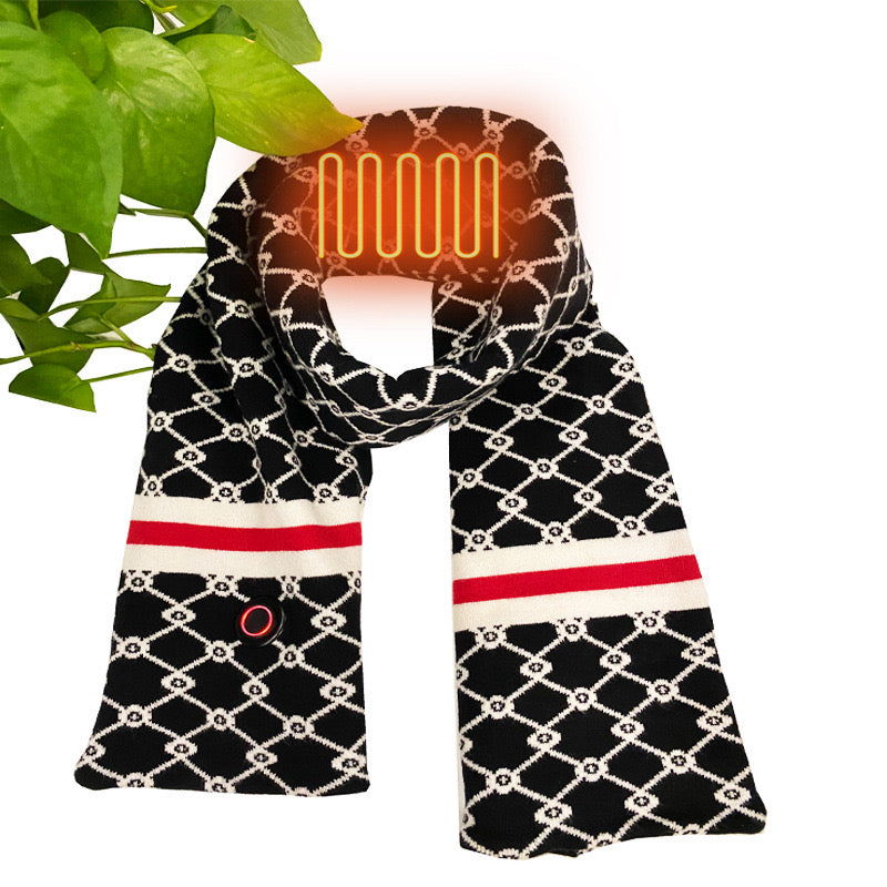 USB Heated Scarf Warming Wool Neck Scarf for Outdoor Winter