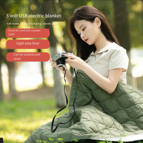 Portable Outdoor USB Heated Blanket – 5V Heating Pad & Sleeping Bag Combo for Single or Double Use