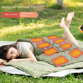 Portable Outdoor USB Heated Blanket – 5V Heating Pad & Sleeping Bag Combo for Single or Double Use