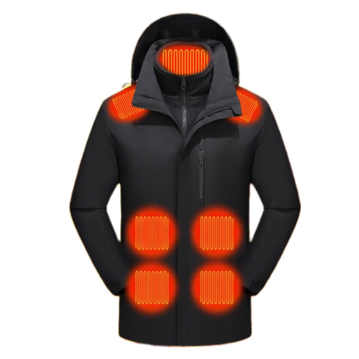 Intelligent heating hardshell jacket 3-in-1 warm USB charging heating cotton-padded jacket men's outdoor cycling ski jacket