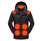 Winter Ice Fishing Intelligent heating hardshell jacket 3-in-1 warm USB charging heating cotton-padded jacket For Fishing